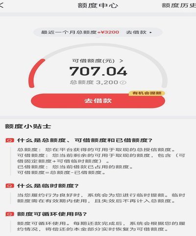 分期乐有额度但提不出来