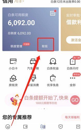 白条的额度管理在哪里