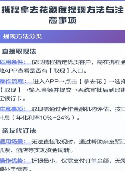 携程拿去花额度怎么提现 取消